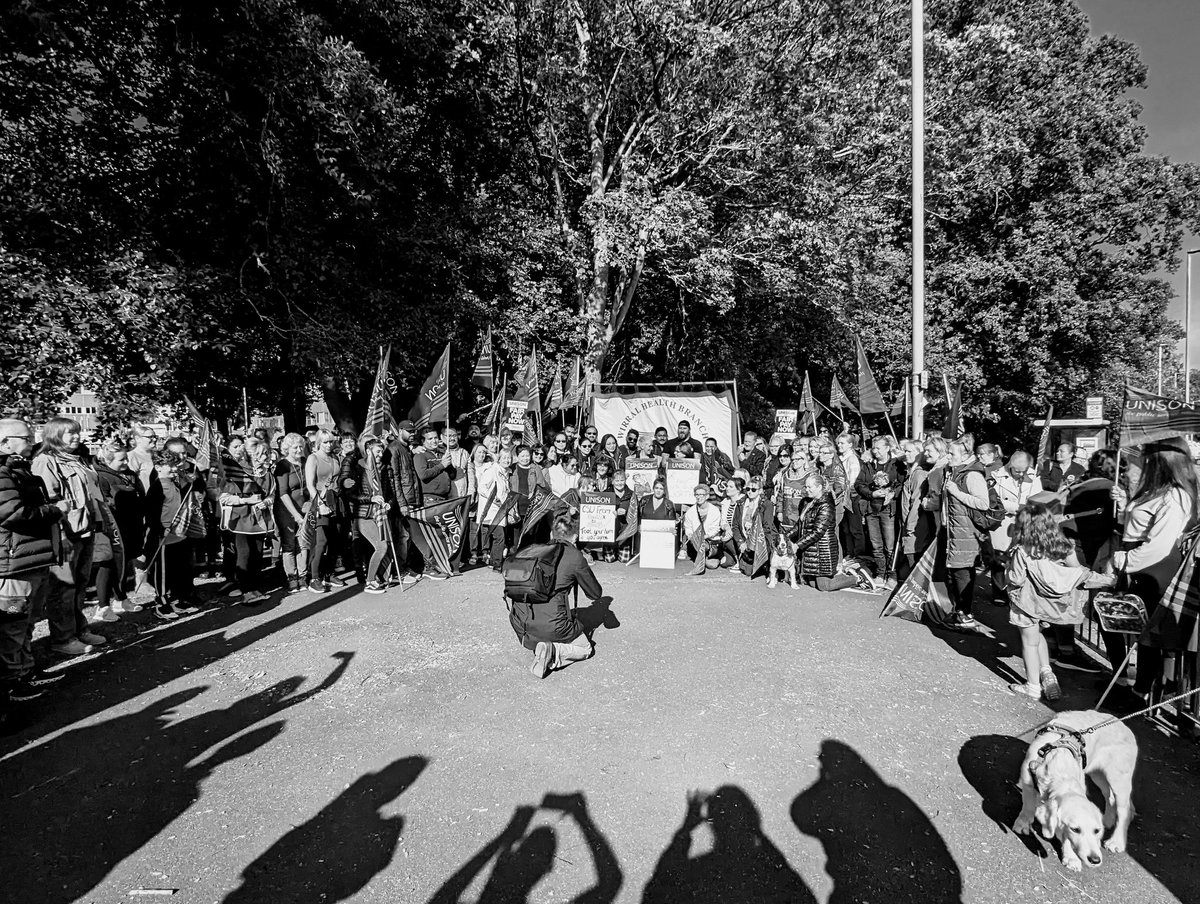 Two pictures,months apart.

March 2023. A group of Clinical Support Workers at Arrowepark & Clatterbridge hospitals decide to launch a collective grievance over re-banding + back pay. 

Sept 2023
CSWs become pioneers in their first dispute. All-out strike & mass picket lines.