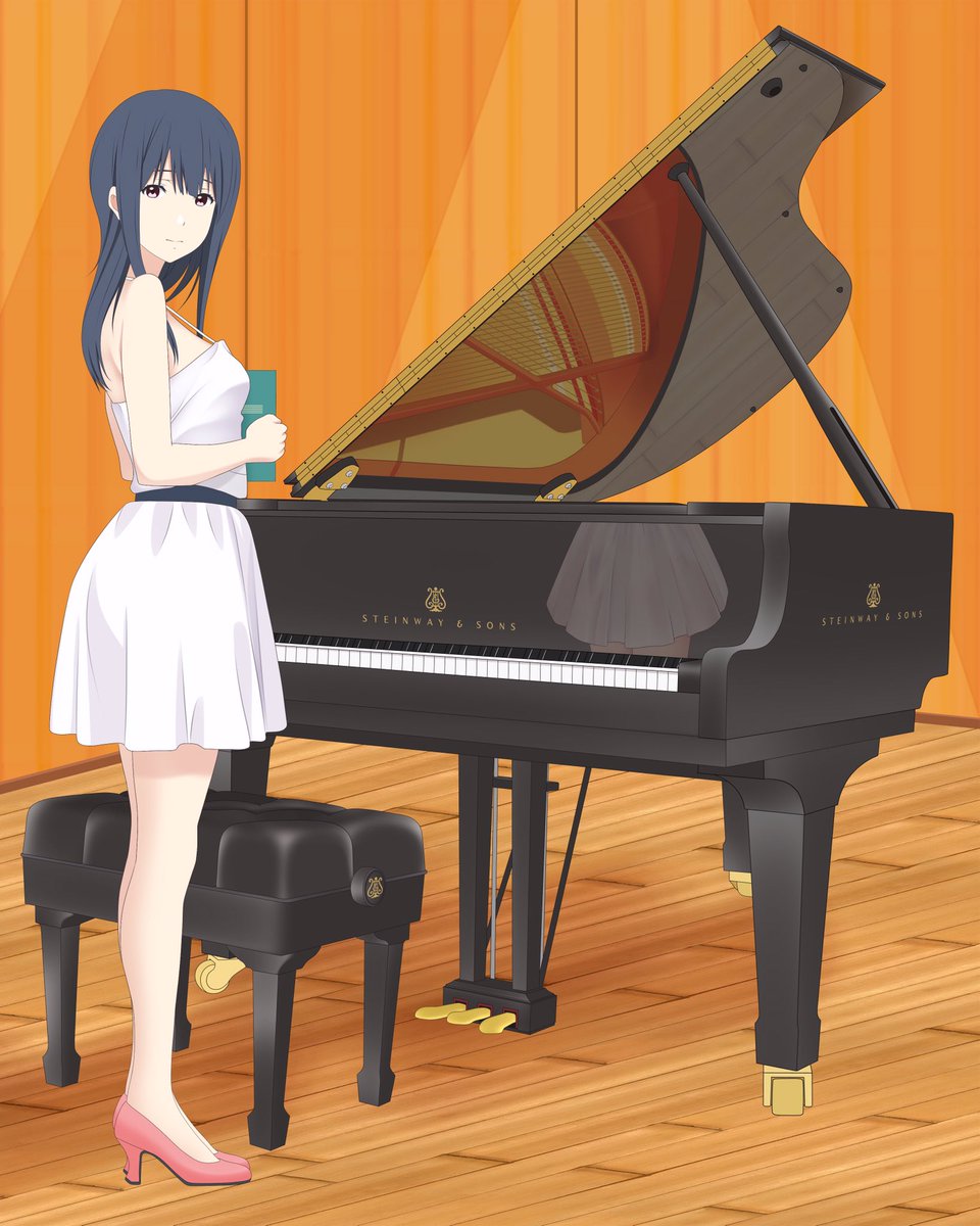 ピアノ発表会の鎧塚みぞれ
ピアノの技量がどれくらいなのか不明だが、音楽室で弾いていたのはツェルニー30番練習曲第3番なのでコンクールよりは発表会の方がしっくりくる
ピアノがヤマハでなくてすまん
大ホールは概ねスタインウェイ
 #anime_eupho #リズと青い鳥