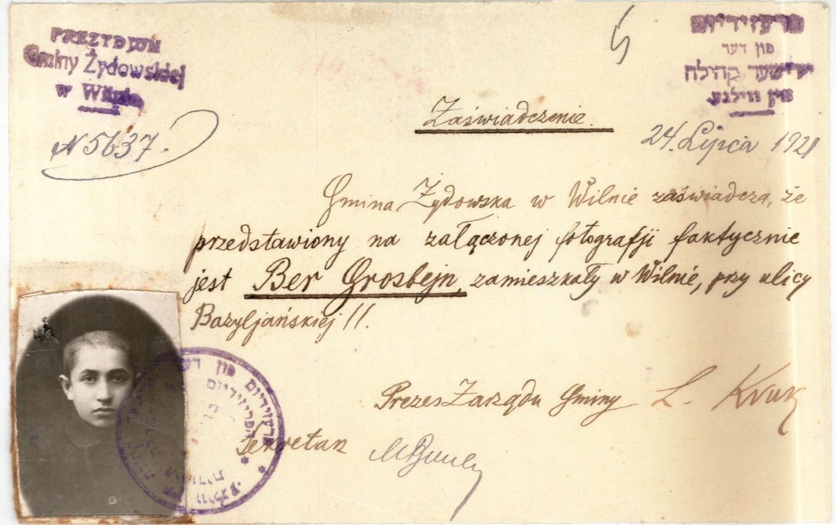 A researcher found my (Grossbaum) Grandfather’s passport from 1921 - Vilna.
