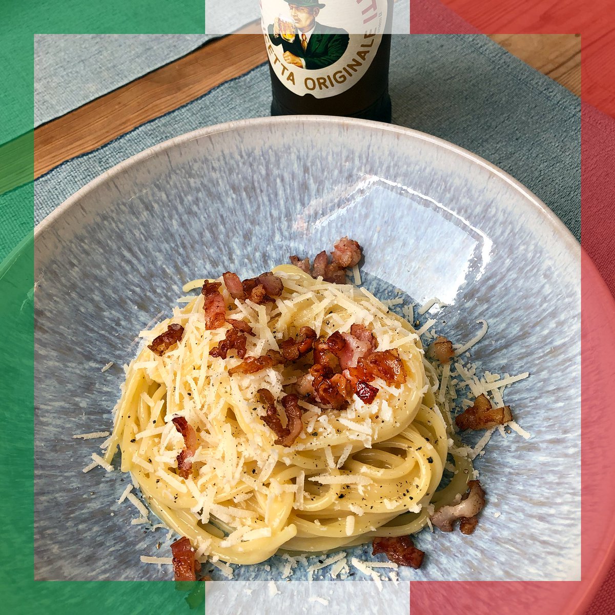 f1cuisine's tweet photo. Authentic Spaghetti Carbonara. No whipped cream and that kind of stuff.

#f1 #formula1 #formel1 #italianGP #spaghetti #carbonara #verstappen #lando #lewis https://t.co/K2PTgsD37D