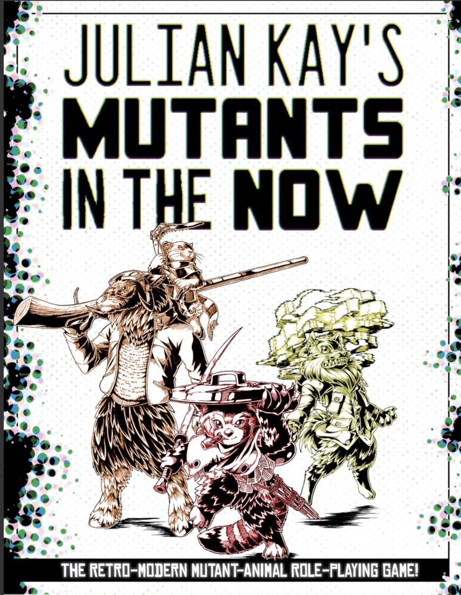 As a huge fan of TMNT by Palladium, this caught my attention!

It’s a retromodern retake on TMNT and Other Strangeness. Without the clunky Palladium system.

I just picked up the PDF since shipping to Canada is nuts.

@AlienRopeBurn #TMNT #TTRPG

indiepressrevolution.com/xcart/Mutants-…