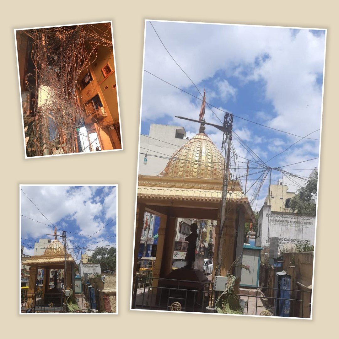 Inspite of repeated complaints,no action taken against illegal OFC cables,hanging next to Vivekananda statue,Balepet.
Tragedy waiting to happen,hope authorities wake up,before one life is lost @BBMPCOMM <a href="/DKShivakumar/">DK Shivakumar</a>