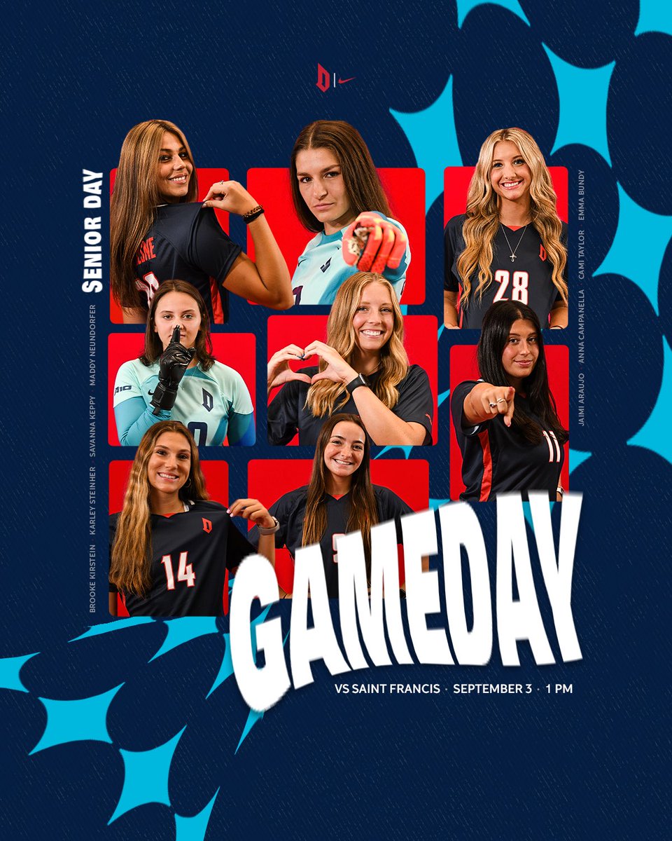 𝗦𝗘𝗡𝗜𝗢𝗥 𝗗𝗔𝗬 🫶

⚽️: vs Saint Francis
🕐: 1PM
🏟️: Rooney Field
📊: bit.ly/DUQWSOCStats
💻: ESPN+ ➡️ es.pn/44EzccZ

#GoDukes