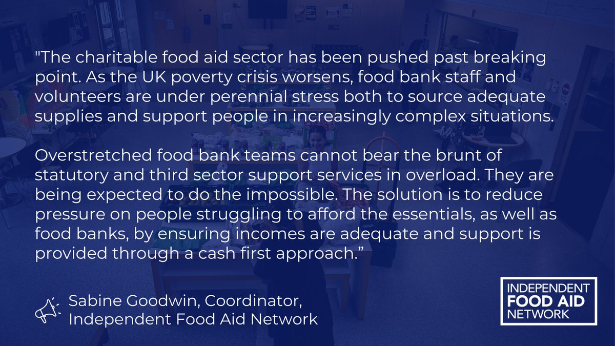 Overburdened food bank teams fear a devastating winter as unprecedented demand soars through the summer.
Our latest report on the challenges facing independent food banks - ifanuk.org/3OUOaFW
foodaidnetwork.org.uk/data 
 <a href="/patrickjbutler/">Patrick Butler</a> ifanuk.org/45zdIzC 
#CashFirst