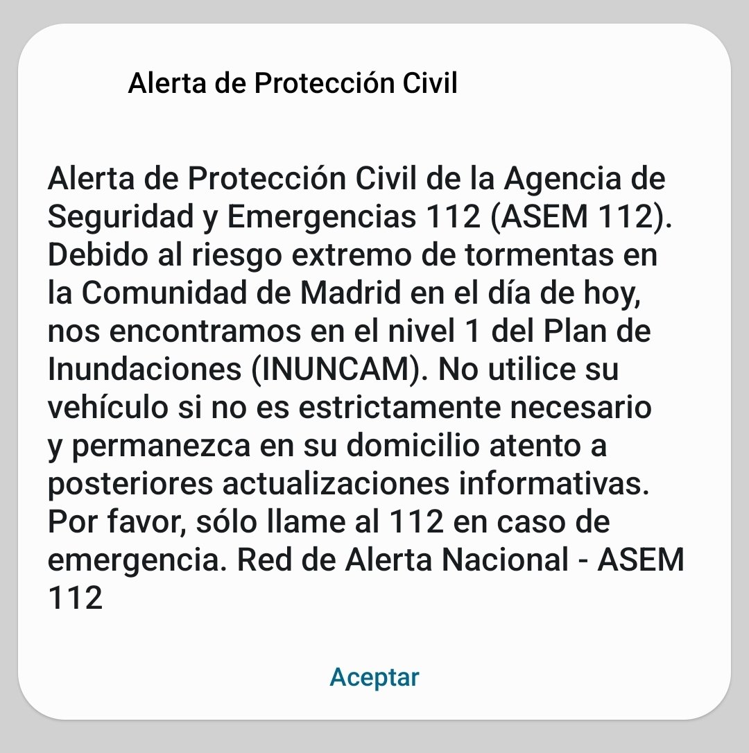 En la Comunidad de Madrid todos los móviles acaban de vibrar y sonar con esta alarma tinyurl.com/3sb3pc6r
