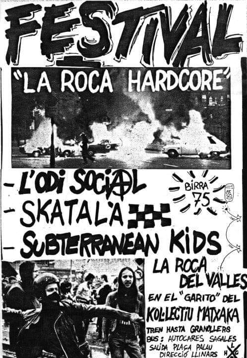 Primer concert que vaig  muntar, FESTA MAJOR DE LA ROCA setembre de 1986. Al dia següent l'Ajuntament ens va tancar el garito.