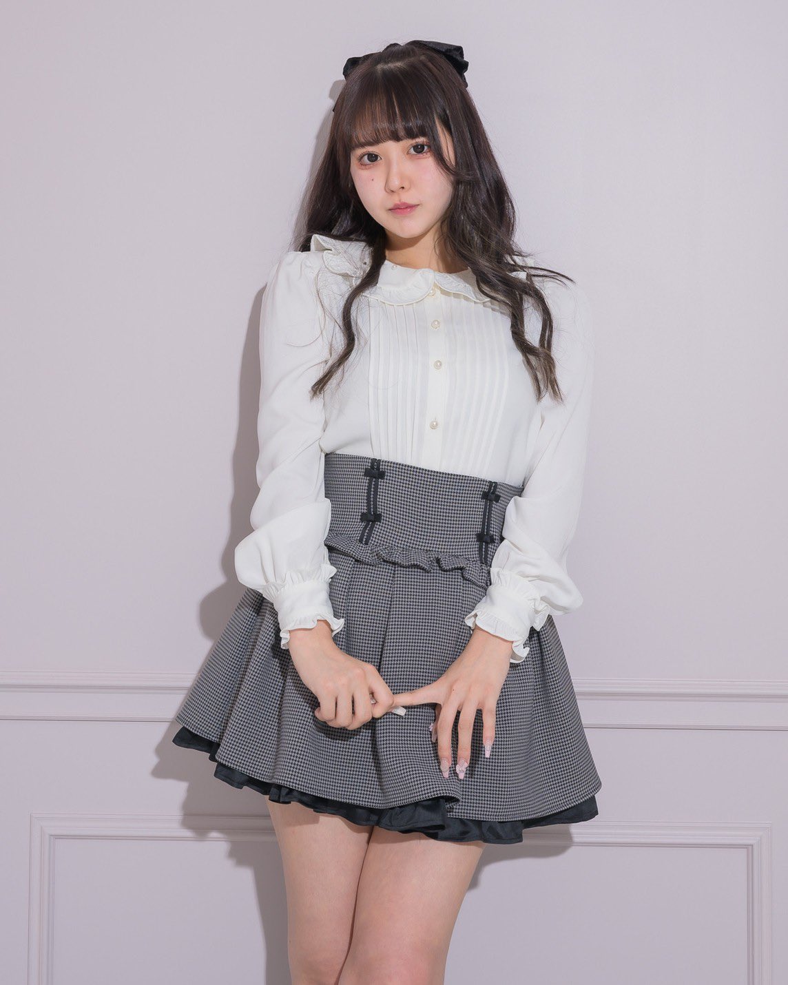 pium タックフレアドーリーミニスカート ブラック pium タックフレアドーリーミニスカート ブラックジャガード