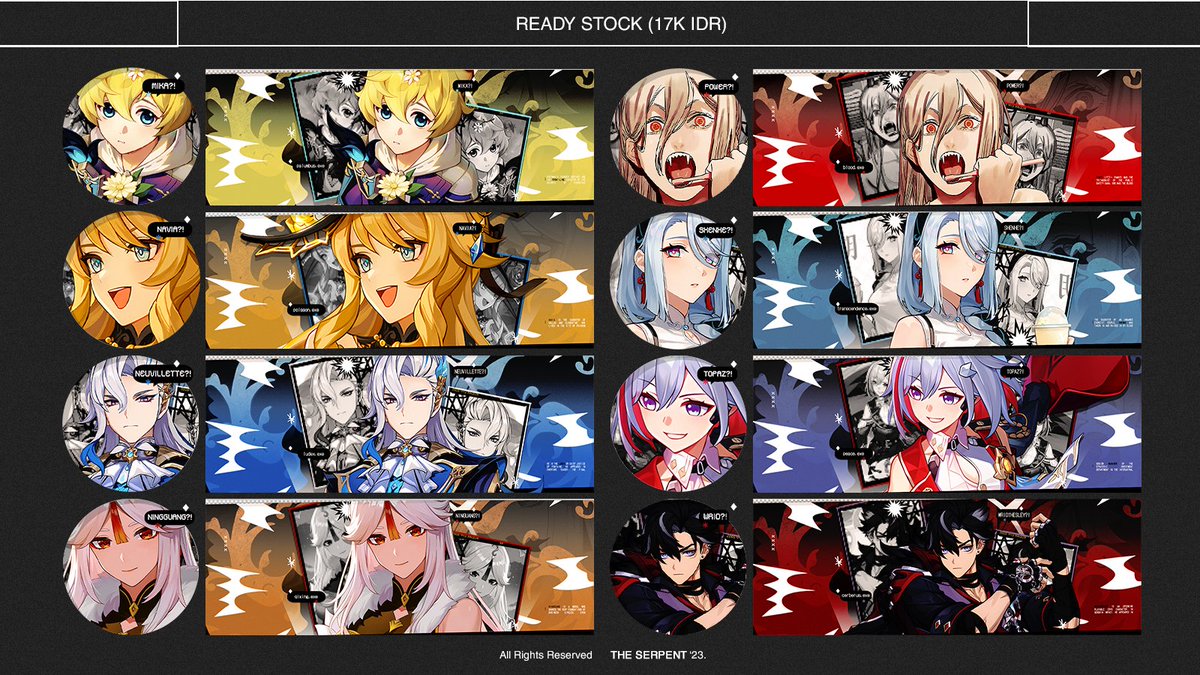 HELP RT.
       
halo, saya ada ready stock layout genshin, hsr, hi3 dan anime. harganya 17K dan bisa ditake sekarang tanpa booking fee 

t. honkai star rail honkai impact chainsaw man makima power
#zonauang #zonajajan #zonaba