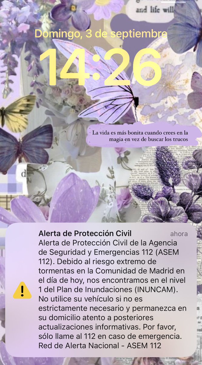 lavecinarubia's tweet photo. Menudo susto me ha pegado esta alerta, me ha sonado el móvil estando en silencio con un pitido enorme. 🥹
¡Mucho cuidado con la DANA en Madrid! 🩷 https://t.co/iTjCvPDpji