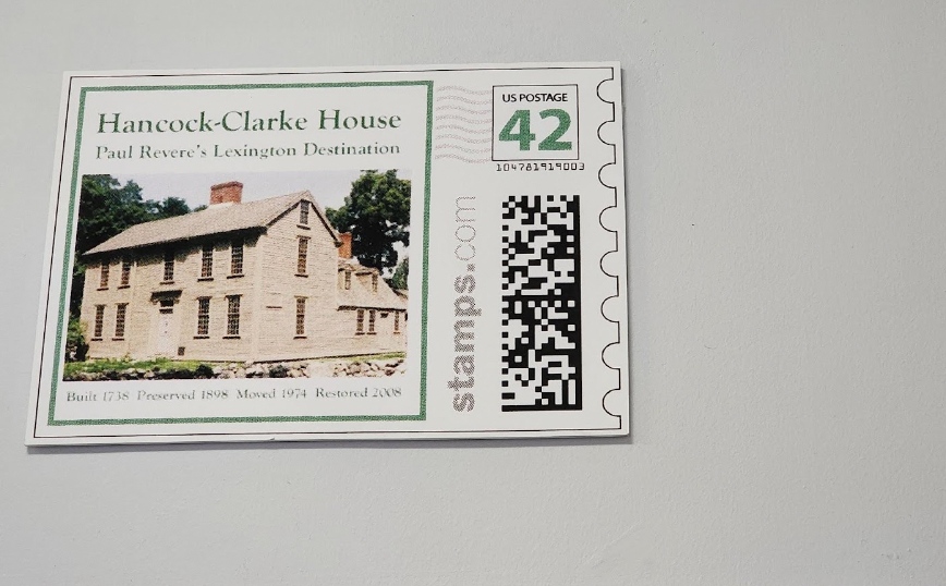Not every town the size of Lexington has a post office decorated with stamps celebrating the community, but ours does. Take a look next time you're in the Mass Ave post office. The display was assembled by Paul Dougherty, a contributor to the imagery of our collections &amp; houses.