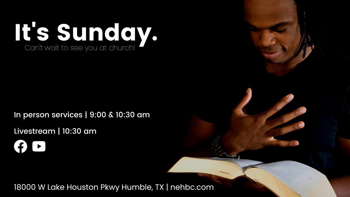 Good morning! We can't wait to see you at church today! If can't join us in person, worship with us online at 10:30 am on Facebook or YouTube.

• Check out this week's digital worship guide: bit.ly/NEHBC_WG