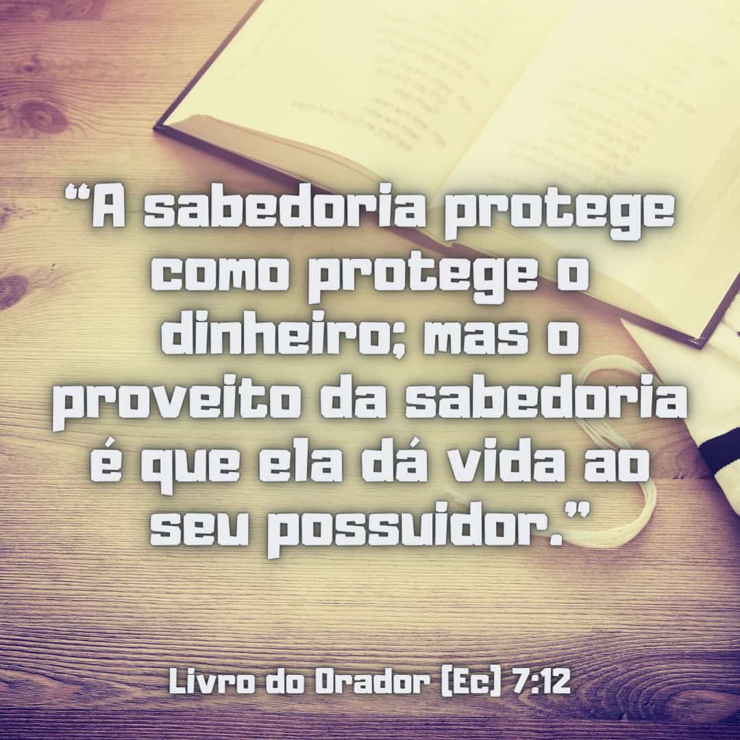 gabriel_drf's tweet photo. “A #sabedoria protege como protege o #dinheiro; mas o proveito da sabedoria é que ela dá #vida ao seu possuidor.”
(JFA+ Ec 7:12) https://t.co/QhfEXfFWjb