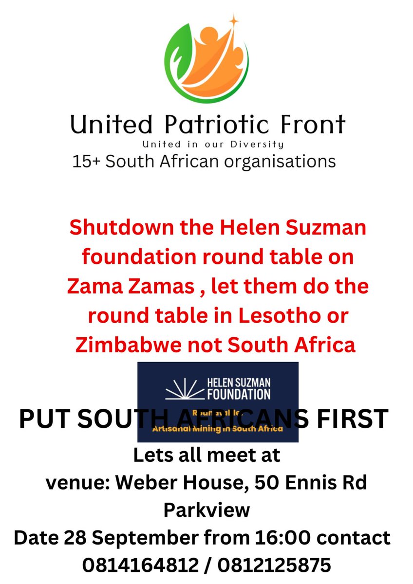 zibuseman's tweet photo. It's going to be a #SEMPTEMBER for the Helen Suzman foundation.
Patriotic South Africans have spoken, "if you support illegal foreigners, support them in their countries ❗not in South Africa" https://t.co/3iG64N4vsH