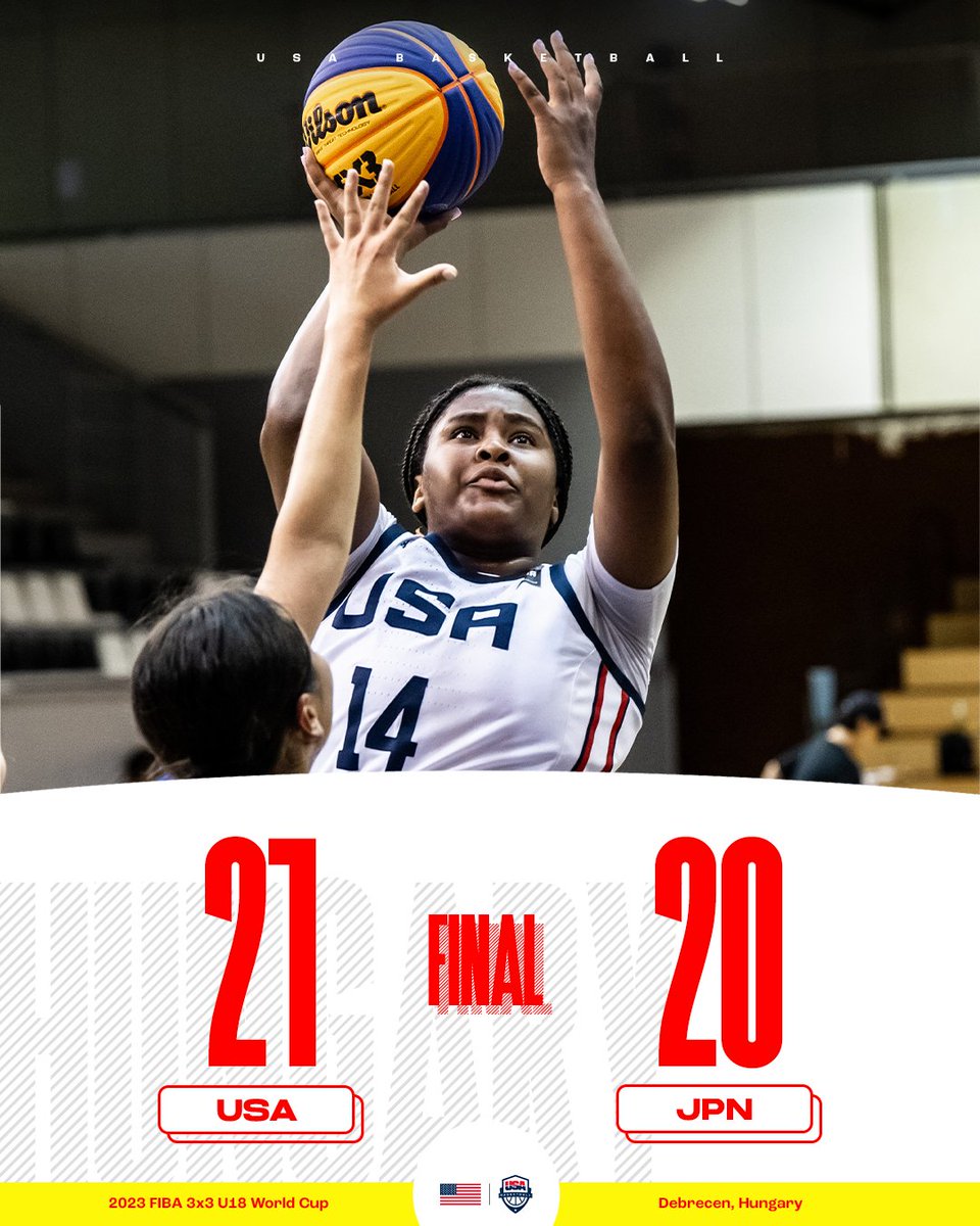 ONE MORE The 🇺🇸 #3x3U18 Ladies will take on 🇫🇷 France in a battle for GOLD 🥇