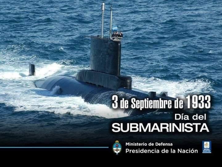 #Hoy, 3 de septiembre, es el Día del Submarinista. Nuestro reconocimiento a todos los submarinistas de la #ArmadaArgentina y el recuerdo permanente a los 44 tripulantes del submarino ARA 'San Juan' que continúan en patrulla eterna.