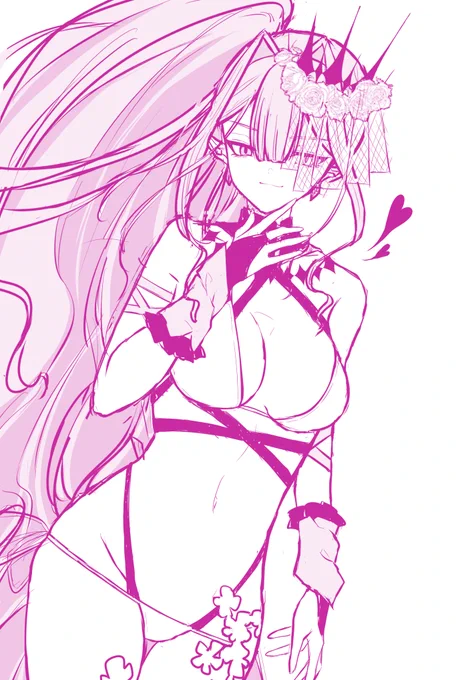 水着トリ子の第3描くぞ～～ 