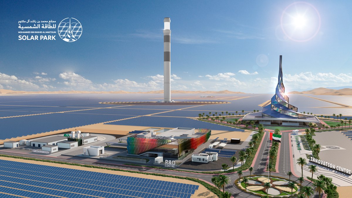 DXBMediaOffice's tweet photo. .@DEWAOfficial has chosen @masdar to construct and manage the 1,800MW 6th phase of the Mohammed bin Rashid Al Maktoum Solar Park. This phase will utilize photovoltaic (PV) solar panels under the Independent Power Producer (IPP) model, with an estimated cost of up to AED 5.51 billion.

#TodayForTomorrow #COP28UAE #COP28 #YearofSustainability