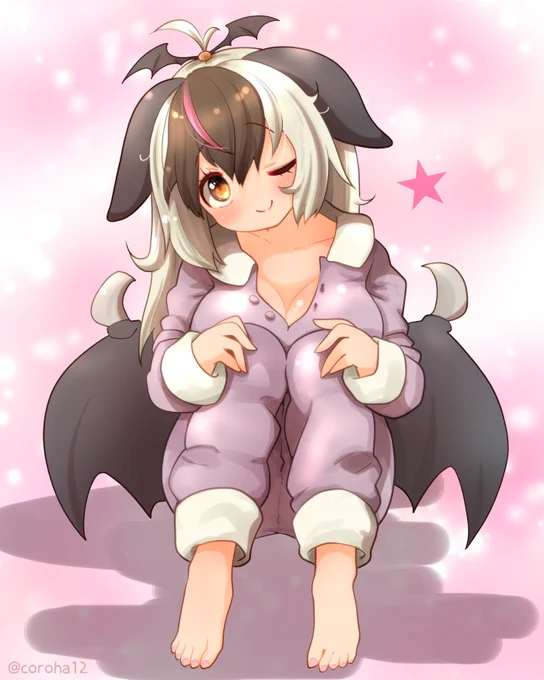 ウサ1周年企画でかいたやつ、はだいろとピンク系で画面占有したらもうど～～～せサーチバンでちゅやん!あ～も～ ど～～～せサーチバンっちゅわ! …とおもったので DMでもいいゆうてたから最初からDMでおくったのだけど けんぞくたちもみる? 