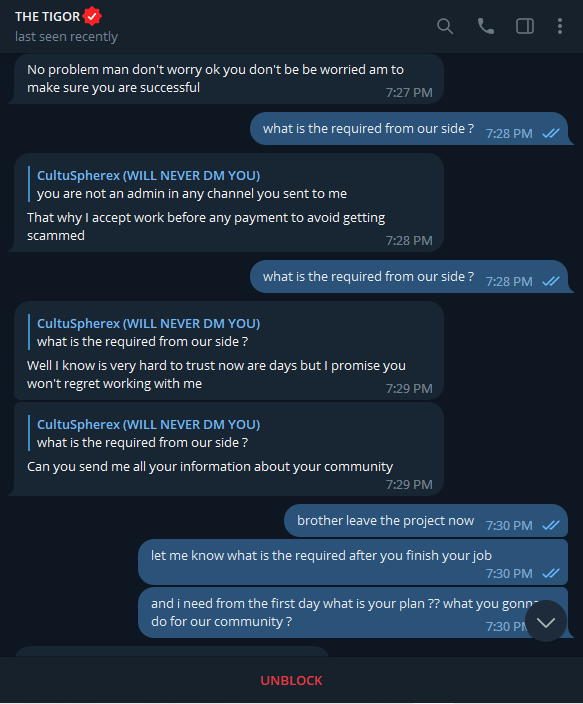 RashidAlzaa's tweet photo. 🚨 Attention Community 🚨
We have recently been targeted by an individual attempting fraudulent activities. We always prioritize the safety of our community and operate transparently. Please see the attached screenshots for the full conversation and be cautious. Always verify and stay informed. 

#StaySafe #ScamAlert