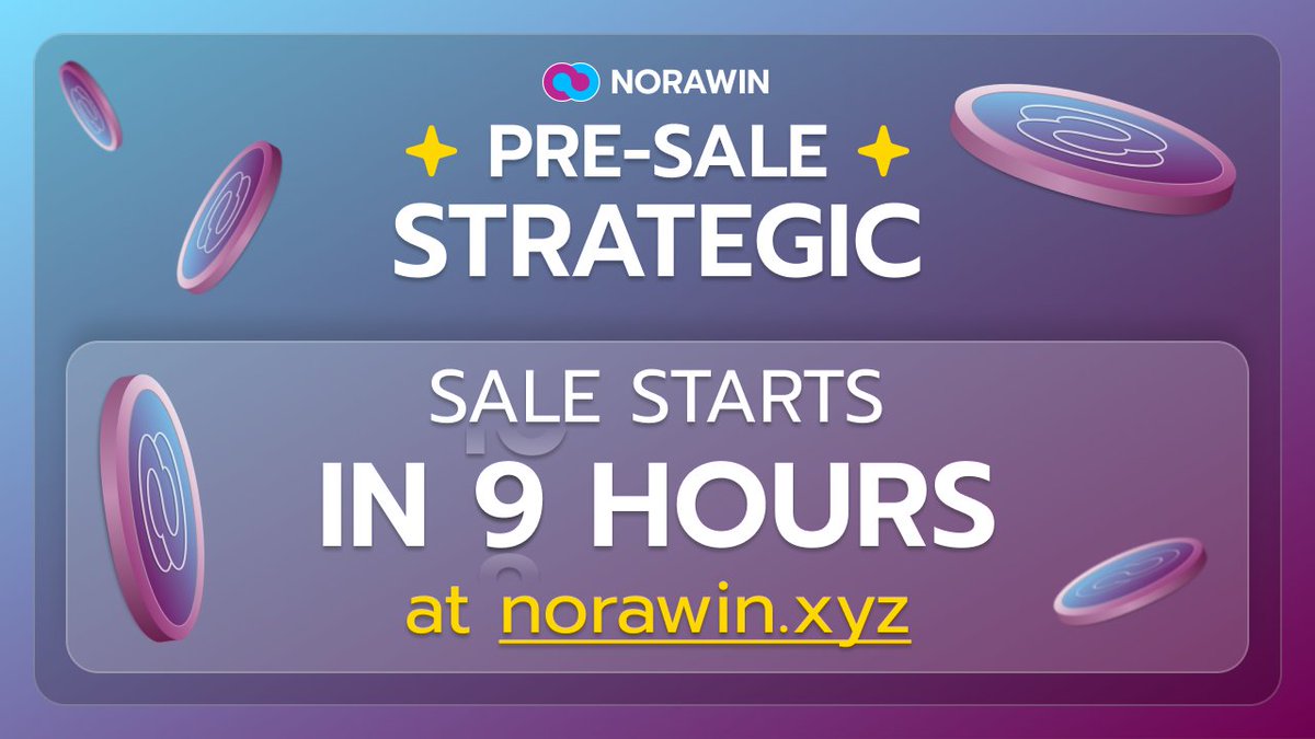 NorawinOfficial's tweet photo. ⏰ 9 HOURS FROM STRATEGIC #PRESALE GOING LIVE!
🚀 Join $NWIN early and be one of our first token holders!
🚀 Enter our Tesla Model 3 #giveaway
https://t.co/h57Nmzt1hW
#NORAWIN #NWIN https://t.co/s65yfvUdI2