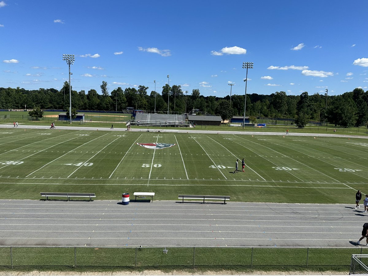 The stripe show was in full effect Friday night at Patriot stadium! Wanted to give a huge shoutout to everyone who helped! @GroveAD does an outstanding job maintaining the field, and also a huge thank you to Forest Oaks Country Club for brining by their ride on blower to help!