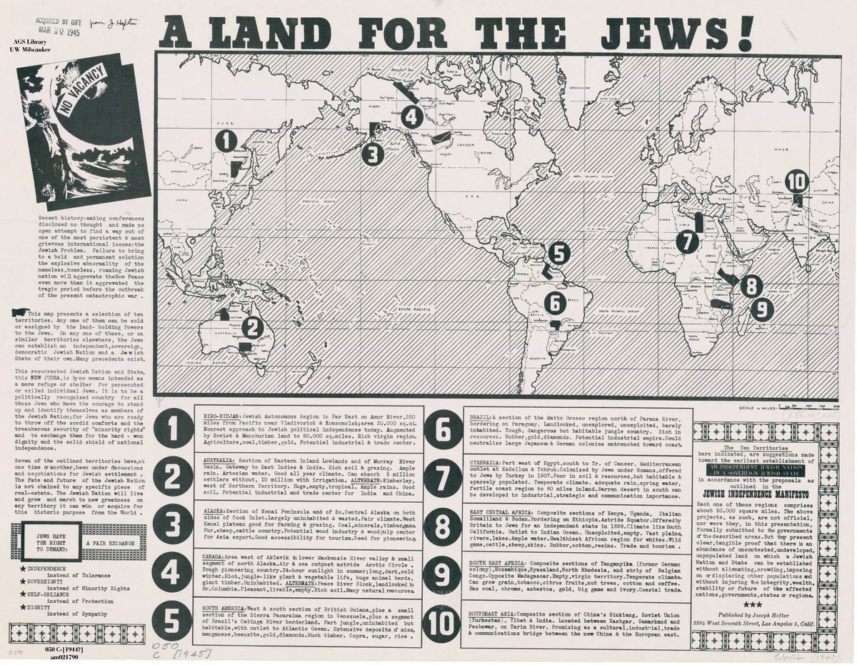 Proposals for a Jewish National State (circa 1945). AGS Library.