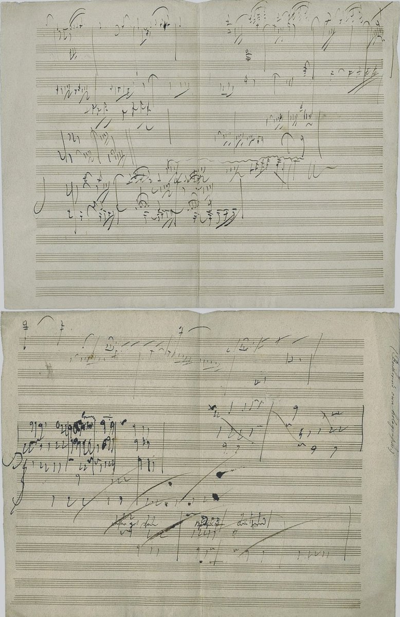 Beethoven's manuscript sketch for Piano Sonata No. 28, Movement IV, Geschwind, doch nicht zu sehr und mit Entschlossenheit (Allegro)