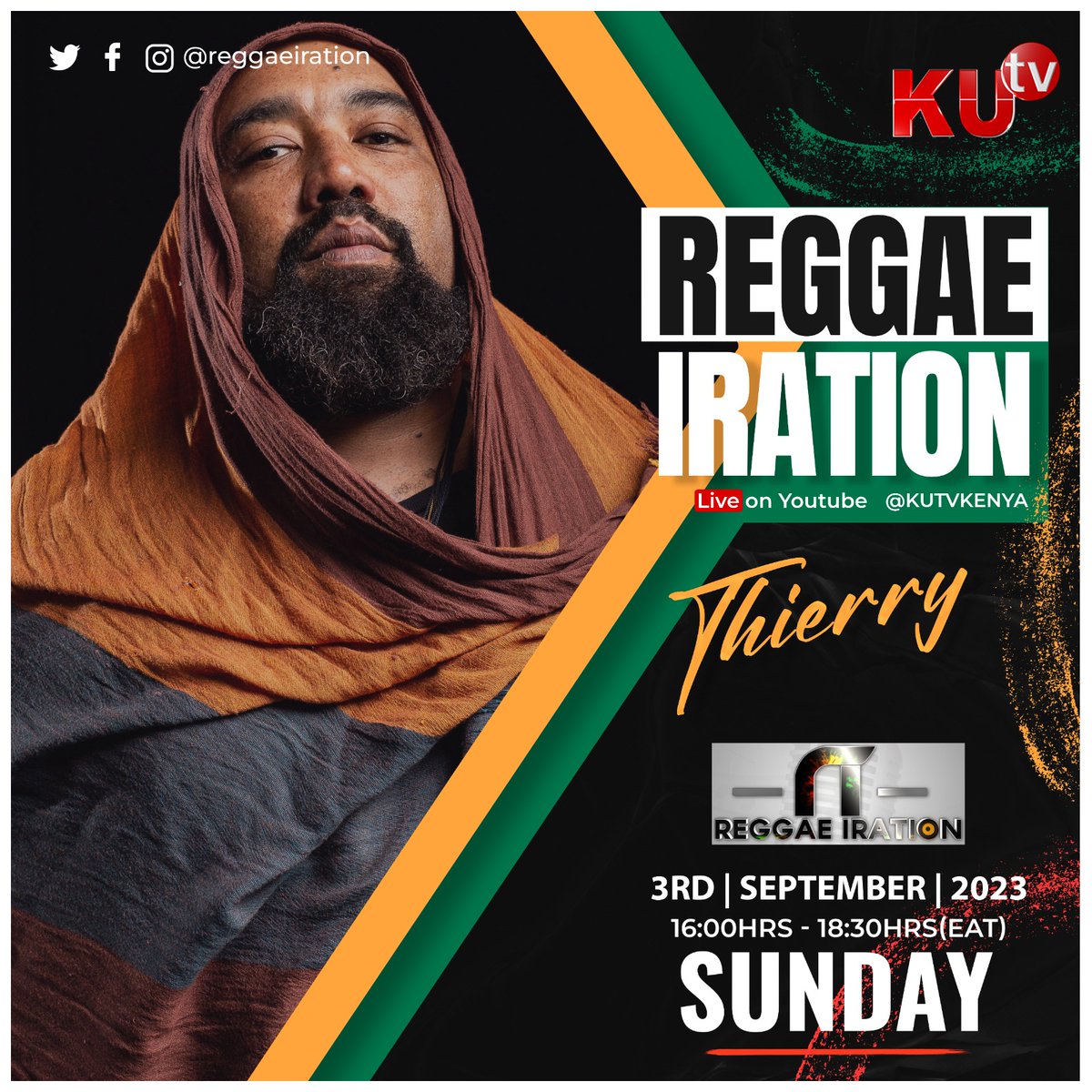 Wagwan Massive! <a href="/reggaeiration/">Reggae Iration</a> show on air.......our guest artiste today is #ThierryBragagna  - join the conversation <a href="/kutv_kenya/">KUTV Kenya</a>