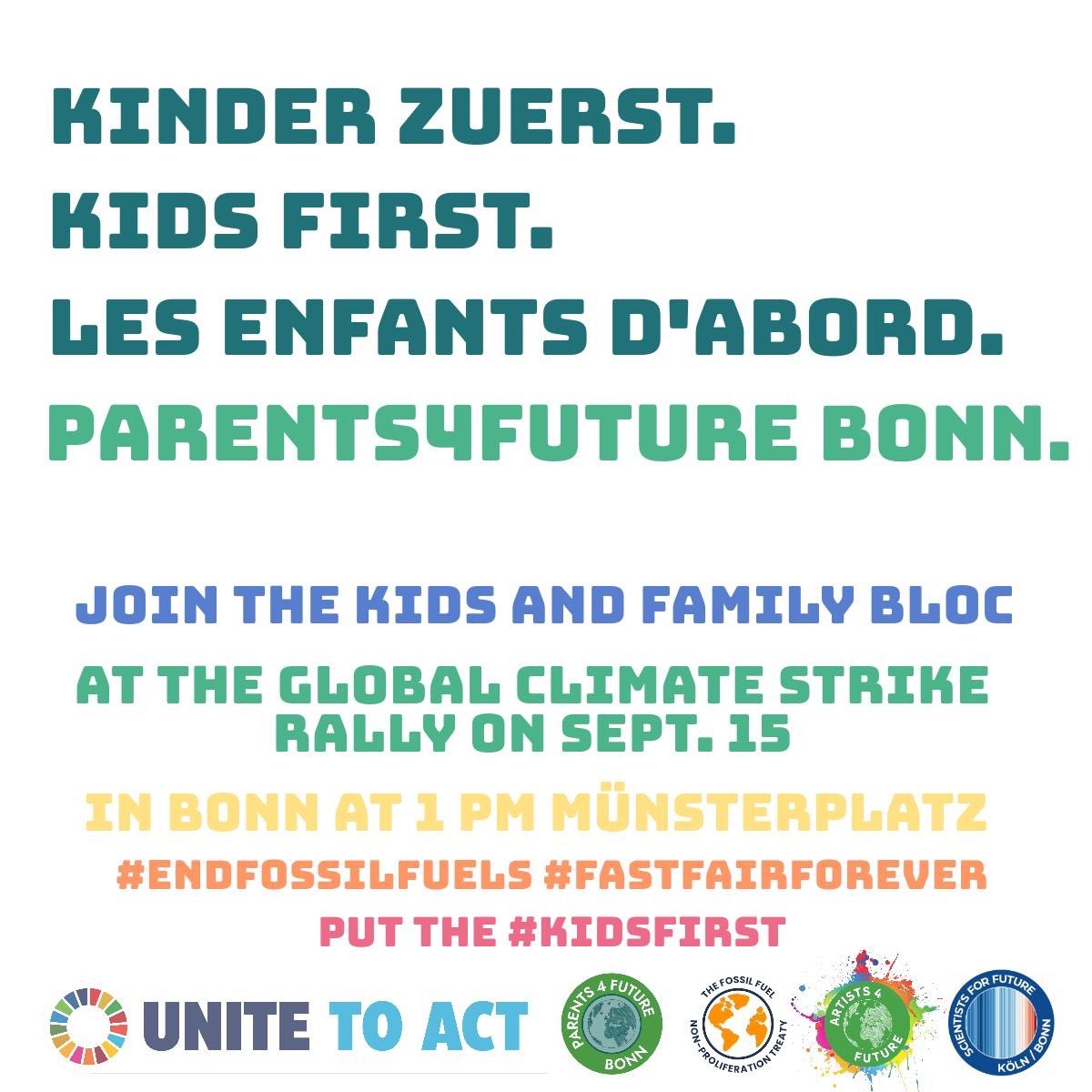 💚🎈Familienblock beim Globalen #Klimastreik in #Bonn am 15.9. um 13:00 #EndFossilFuels