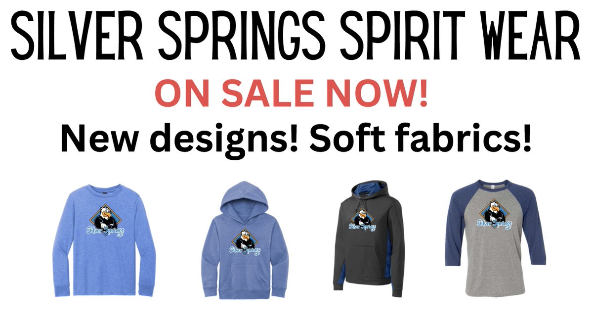 katerundell's tweet photo. Silver Springs PTA has launched our annual spirit wear sale. Orders are placed directly through the company. Sale ends Sept. 24! https://t.co/bc9yRqeAw5 https://t.co/e0QUZqhl5F