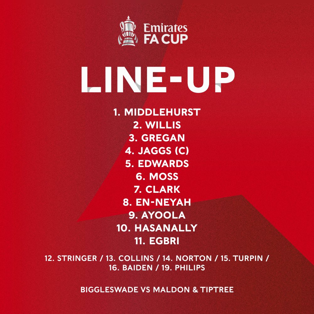 MaldonTiptreeFC's tweet photo. The Jammers to take on @BiggleswadeFc1 ππ
#BIGMAL | #EmiratesFACup πβ¨ https://t.co/W4WUSN9dem