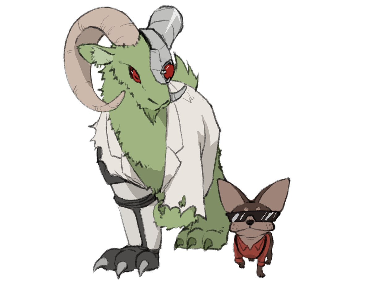 Yukon_Errr's tweet photo. the big fierce goat and the watchdog
#docm77fanart #rendogfanart https://t.co/QfnJsYqopy