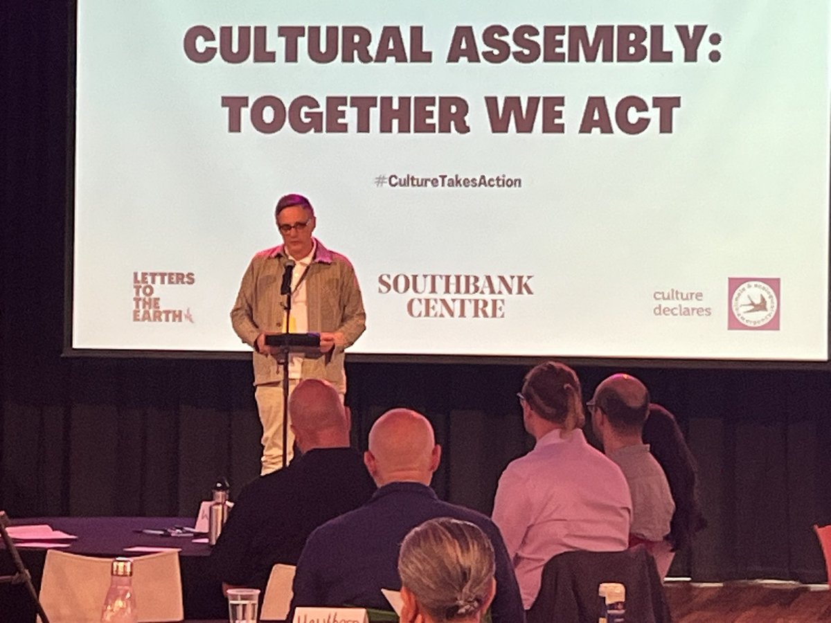 Mark Ball from @southbankcentre is describing all the measures in response to @southbankcentre declaring emergency. “We’re on a journey. We want to move faster. We want to learn from you today.” #TogetherWeAct