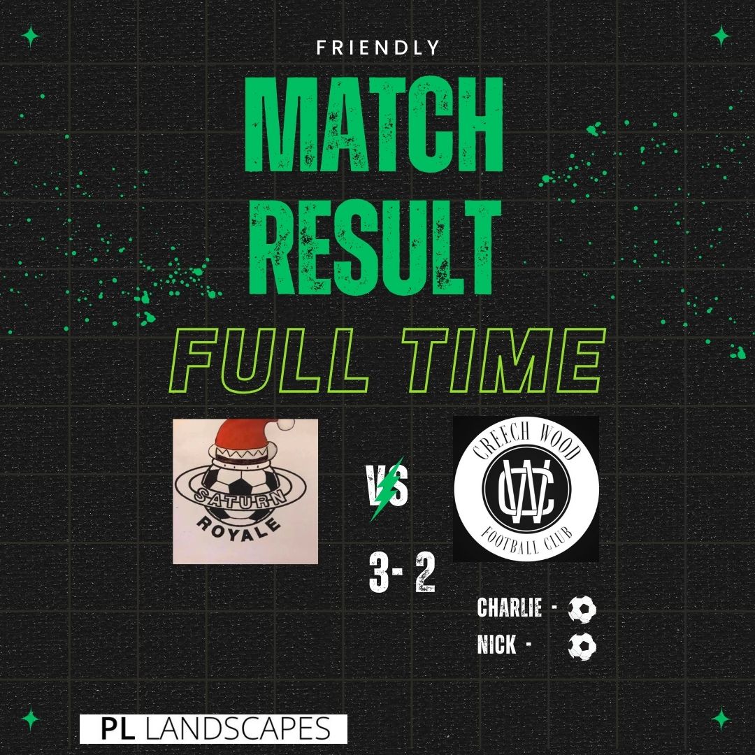 Creech Wood FC played well in a fairly even game.   
We would like to wish Saturn Royal FC good luck for the forthcoming season.

<a href="/saturnroyalefc/">Saturn Royale FC</a>