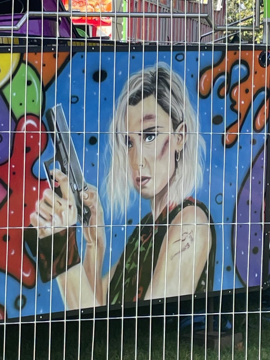 obsessed with the character choices on this funfair waltzer: Ron Perlman’s Hellboy, Katana from Suicide Squad, Gwyneth Paltrow and, your favourite and mine, Vanessa Kirby in Fast &amp; Furious Presents: Hobbes and Shaw