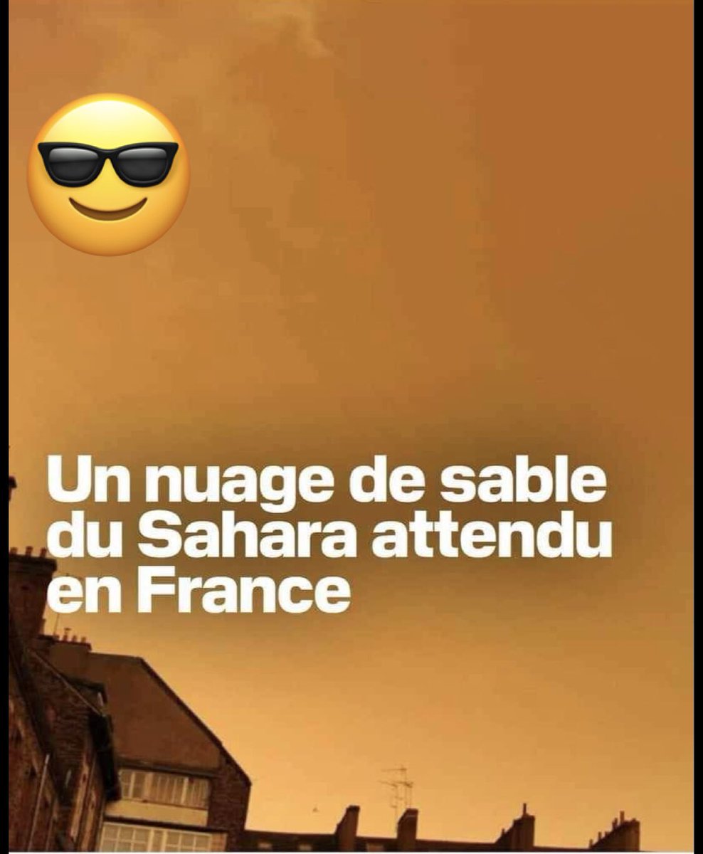 DaliAek54's tweet photo. Inutile de laver vos véhicules cher(e)s ami(e)s
Du sable, venu du Sahara, va survoler le sud-ouest de l'Hexagone à partir de ce dimanche, avant de gagner le reste du pays dans le courant de la semaine prochaine. https://t.co/Y4fLOdXvCW