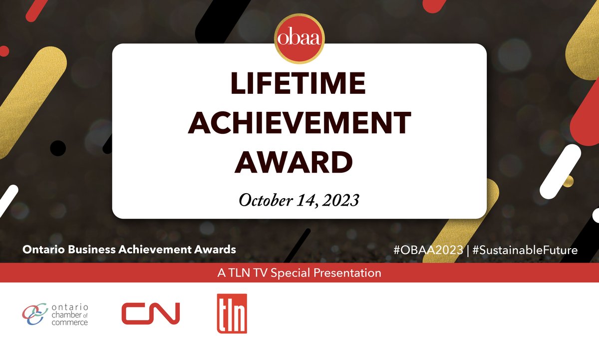 The Lifetime Achievement Award awaits a true leader who demonstrates outstanding leadership throughout their career. Watch the @TLNTV broadcast on October 14 to celebrate this leader and the positive impact they have made on the province. #OBAA2023