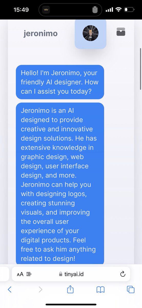 How to create your AI ID?

4 steps shown in screenshots 🌟

🎤 Having a AI id can gave you the boost you need in your community communication.

Visit tinyai.id
Send message/

Create an ai named (your name here) and explain what is your ai going to do.

Example: