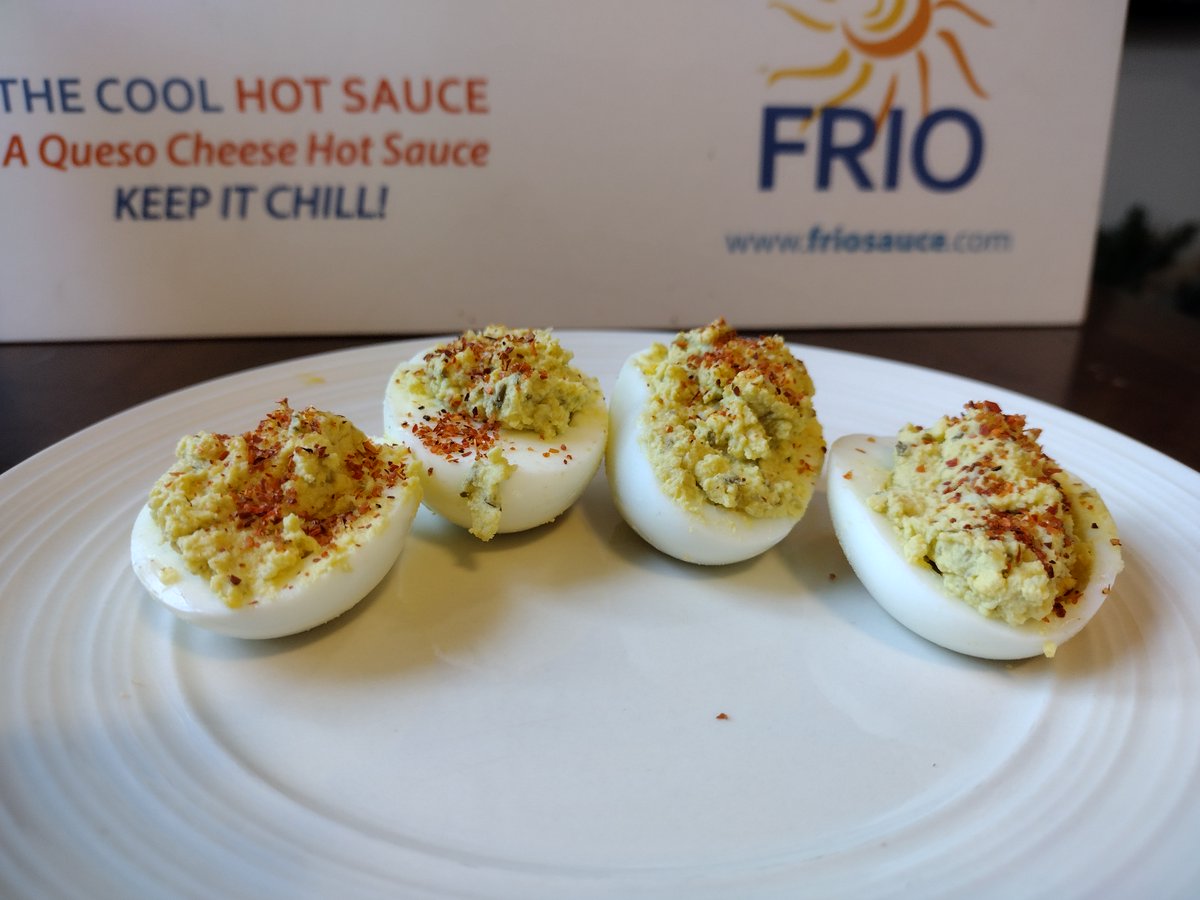 FRIO deviled eggs with Tajin. OMG friosauce.com