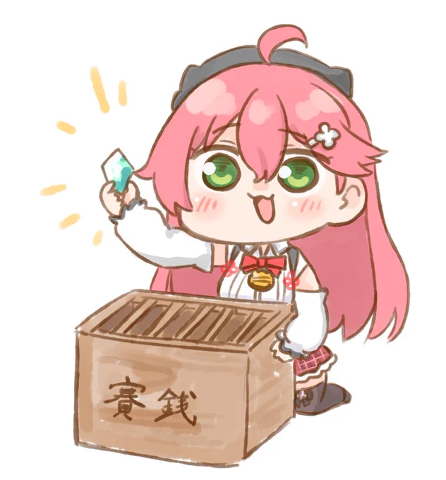 借金返済のために賽銭箱を漁る巫女#miko_Art 