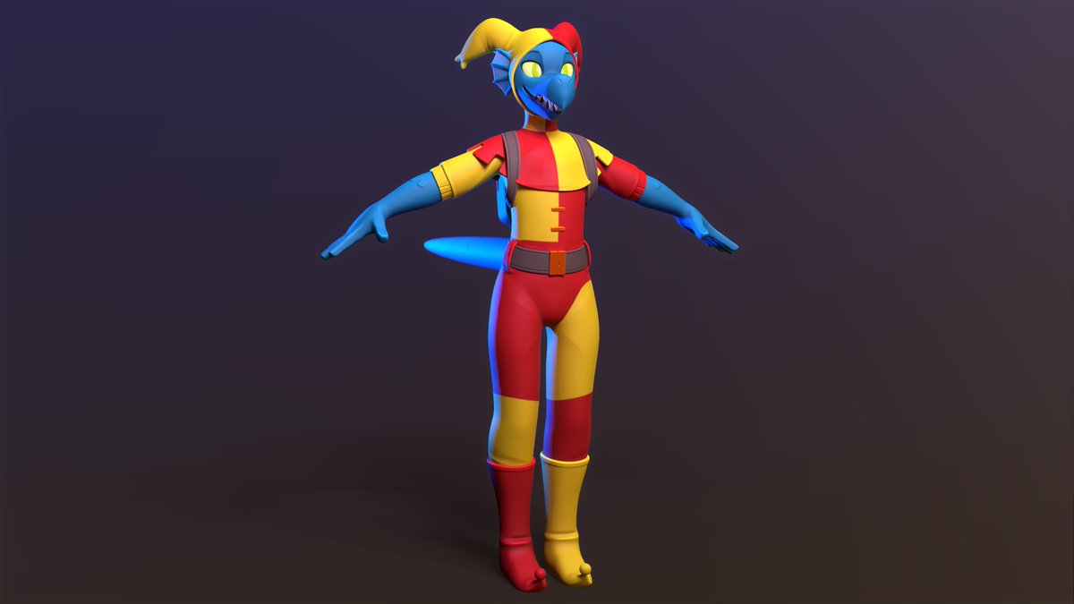 TheGentleJester's tweet photo. We've rebranded! Got a beautiful 3D model made by
@Lemurfeature

Jester is a Spaceman based off the game #Spacestation13

Unathi/Lizardman  He's 6'3 and pretty dumb : ) https://t.co/gTdHNDxKnH