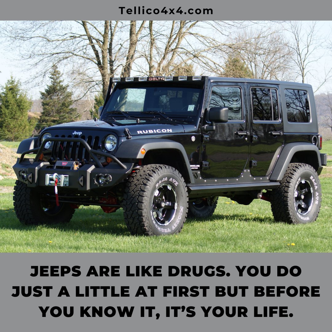 KirkAustin19's tweet photo. Jeeps are like drugs. You do just a little at first but before you know it, it’s your life. https://t.co/1WX94bhM1j