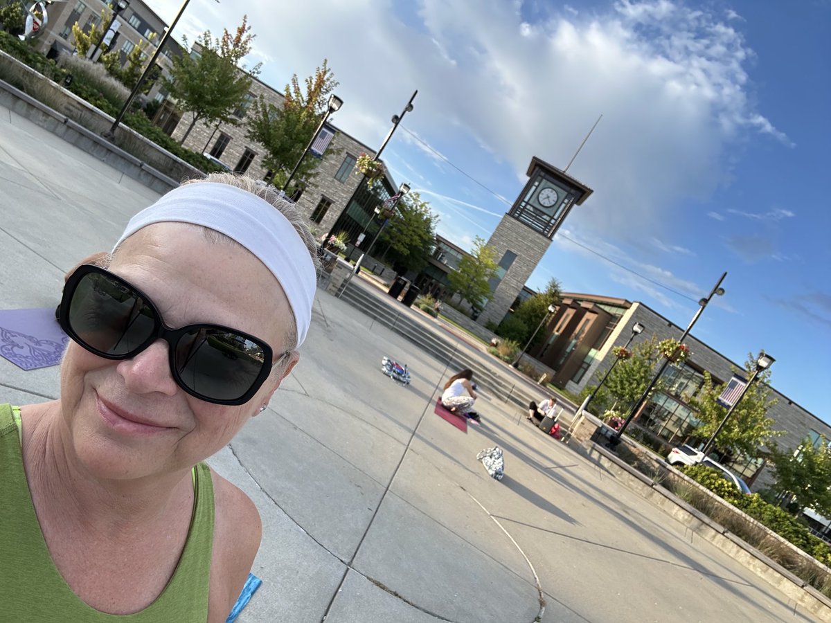 Starting off the morning with 20 of my besties from Yoga6 at Drexel Town Square. Feels so good! Namaste 🙏