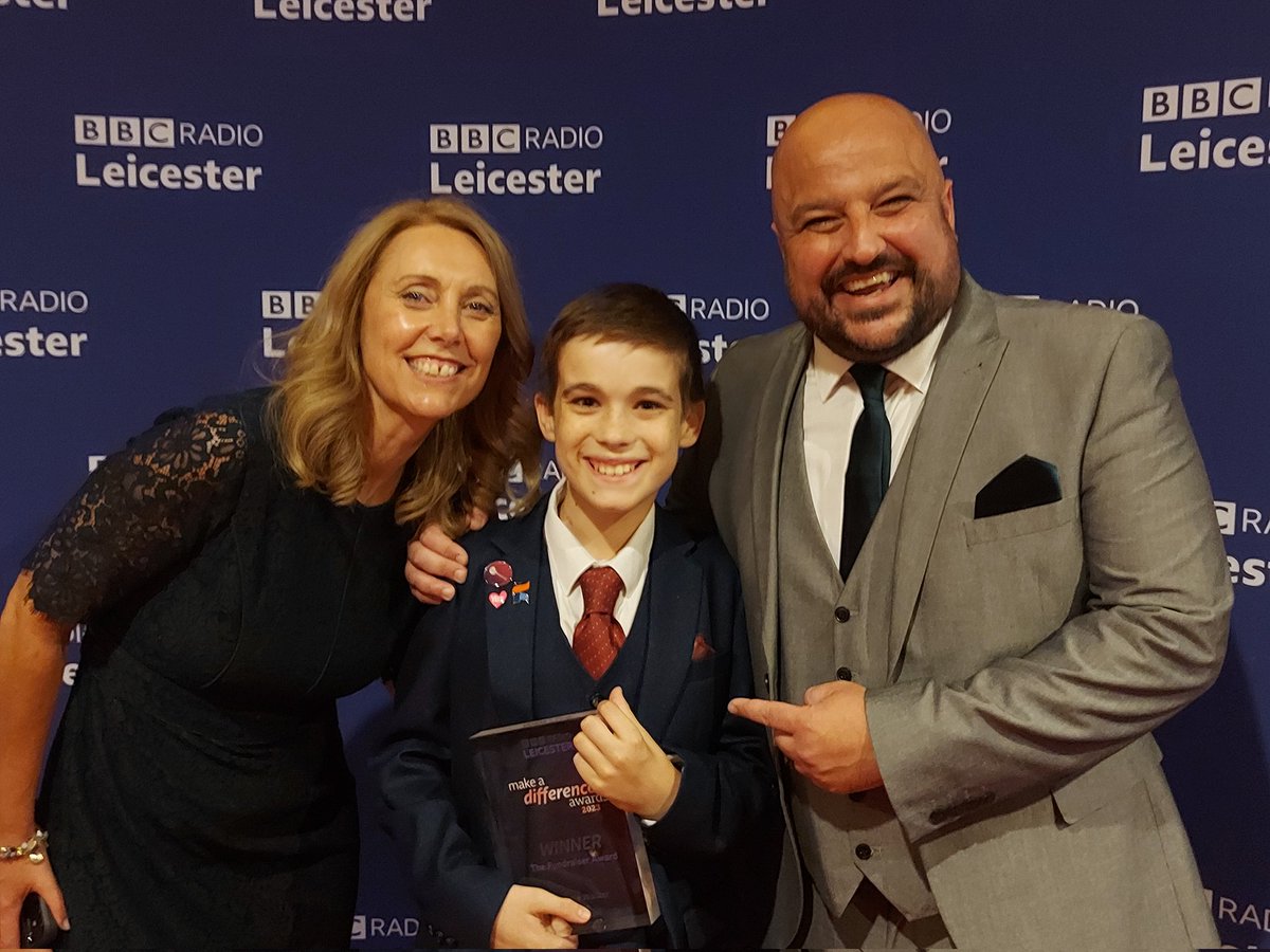 So proud of #Rutland lad Charlie, winner of Fundraising category at @BBCLeicester #MakeADifference Awards 2023. Thank you @Ady_Dayman & @jolouhayward for your support. #ProperLeicester @Kidney_Research