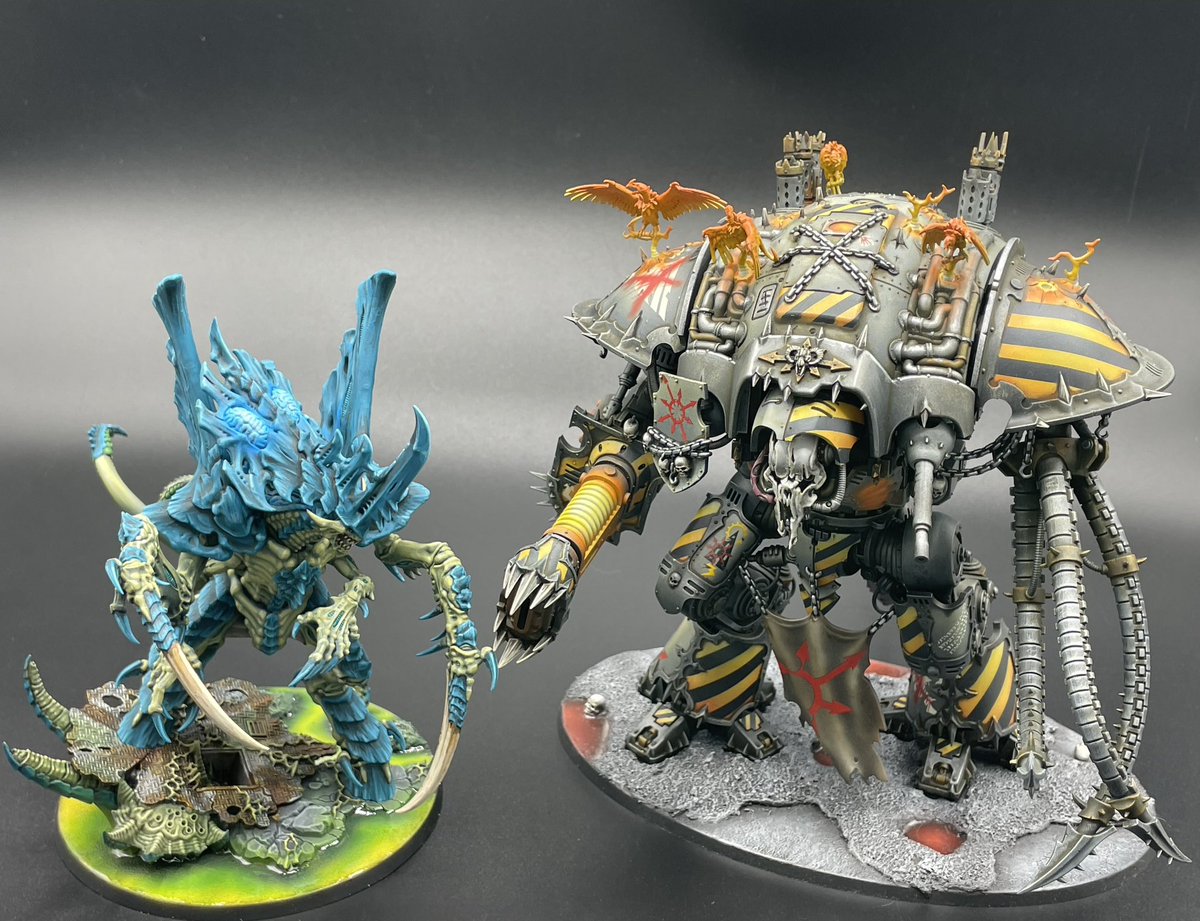 40kRadio's tweet photo. How big is the new Norn Emissary/Assimilator?

This big:

Not quite Knight-sized, but definitely one of the tallest Tyranid monsters. 

#AdWIP 
#New40k
#WarhammerCommunity https://t.co/6O65svJ9Rb