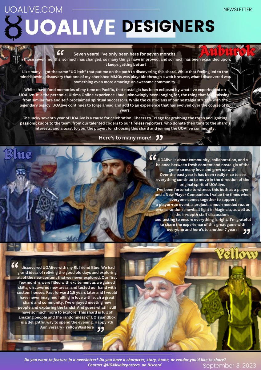 UOAlive's tweet photo. Happy 7th Anniversary UOAlive - A Special Edition! - Join https://t.co/C0mnPOUMwa today, the #1 Populated PvM/PvE Ultima Online Server!
@pcgamer @GameSpot @PCMag
#uo #ultimaonline #mmo #MMORPG https://t.co/2yFXeLPL8K
