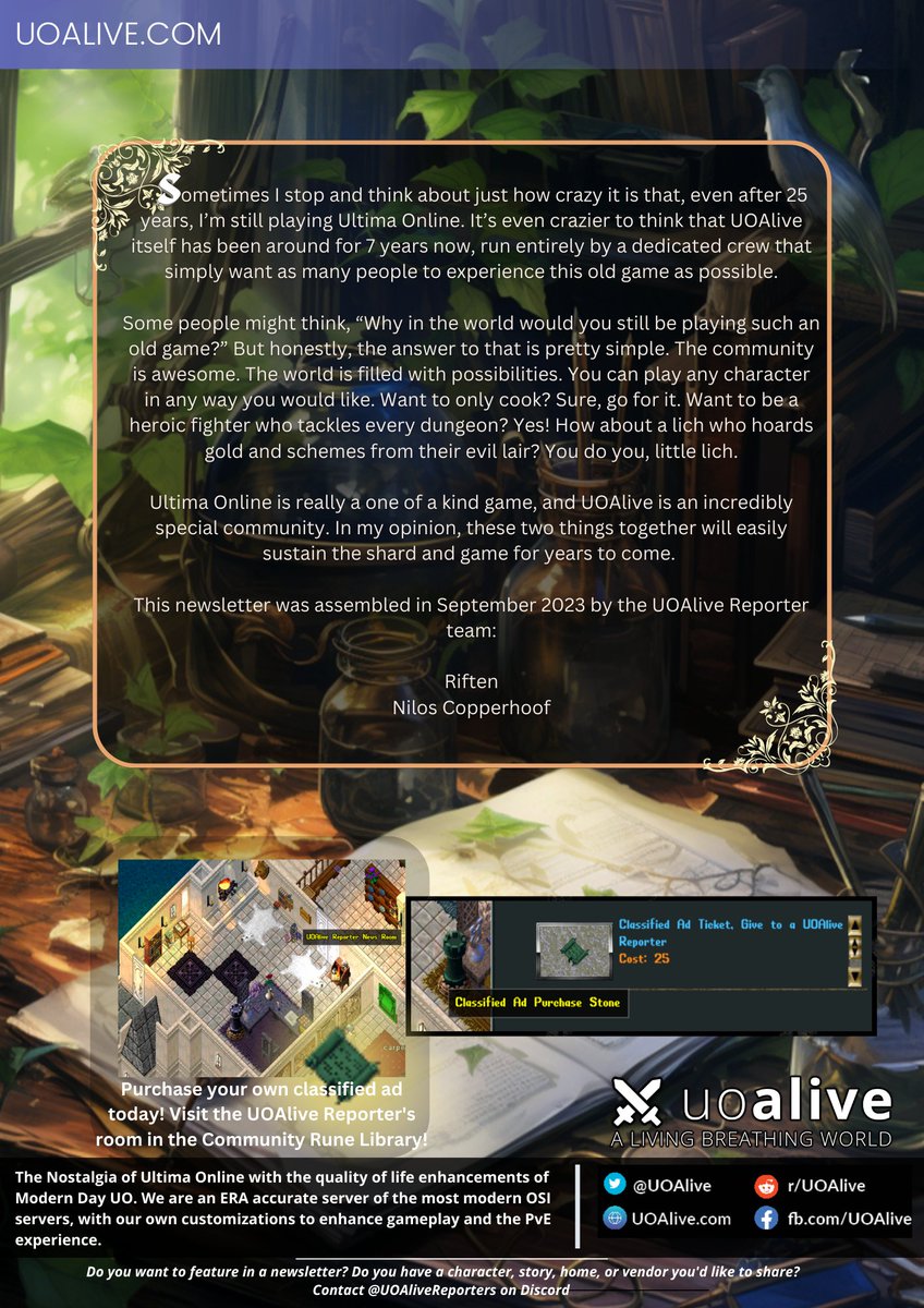 UOAlive's tweet photo. Happy 7th Anniversary UOAlive - A Special Edition! - Join https://t.co/C0mnPOUMwa today, the #1 Populated PvM/PvE Ultima Online Server!
@pcgamer @GameSpot @PCMag
#uo #ultimaonline #mmo #MMORPG https://t.co/1z8iWu6ObD