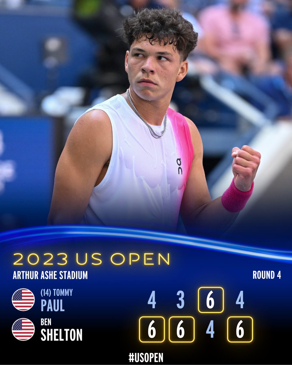 usopen's tweet photo. BIG BEN. 🤩

First quarterfinal appearance at the US Open! https://t.co/LWPyK9JMcU