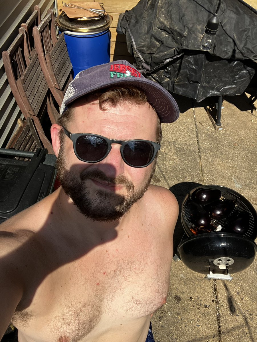 a man and his aubergines