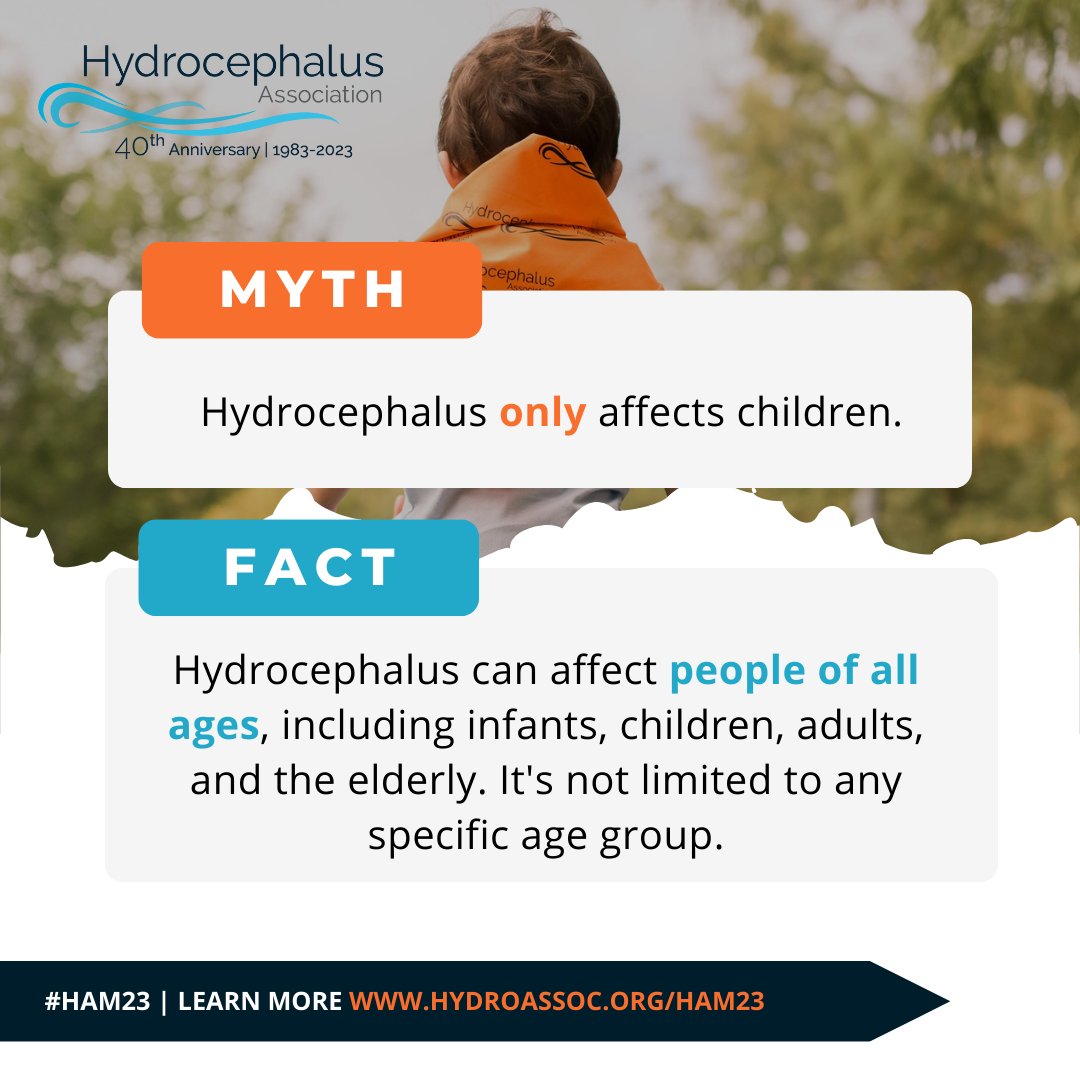 HydroAssoc's tweet photo. Let's set the record straight! Misconceptions about #hydrocephalus? Not on our watch! Let's break down those myths and spread the truth. Knowledge is power! Let's raise awareness and debunk myths together. #HAM23 https://t.co/M1y19xBwal
